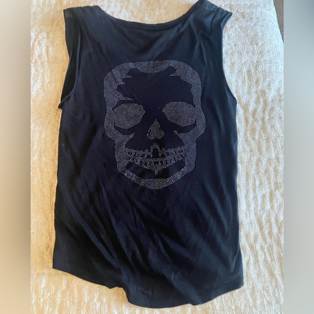 Zadig & Voltaire Black Skull Tank Top
